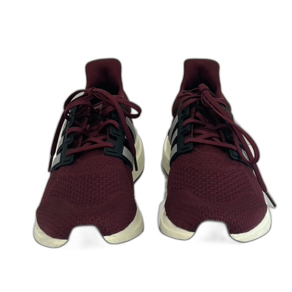 Adidas Running Sneakers Men’s Color Burgundy Maroon Knit Uppers Three Stripes - Picture 3 of 12